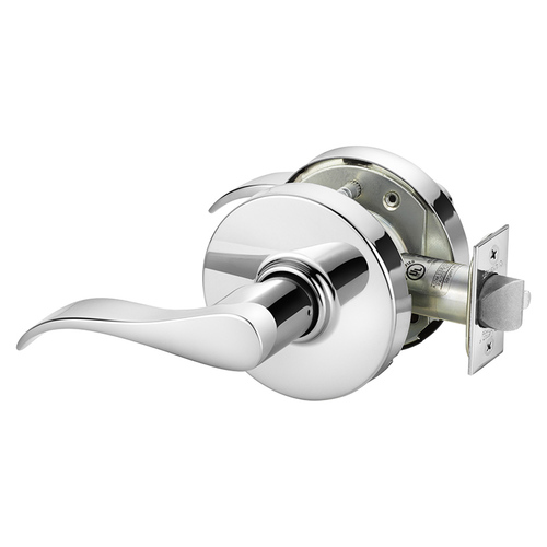 Grade 1 Passage Cylindrical Lock, G Lever, Non-Keyed, Bright Chrome Finish, Not Handed Bright Chrome