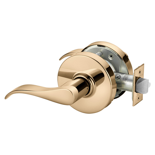 Grade 1 Passage Cylindrical Lock, G Lever, Non-Keyed, Bright Bronze Clear Coated Finish, Left Hand Bright Bronze Clear Coated