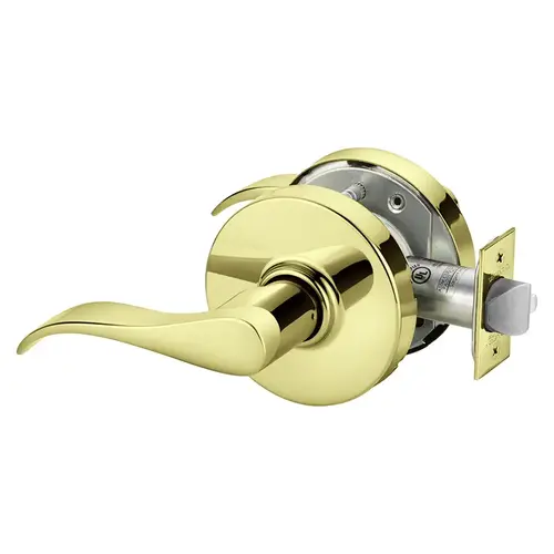 Grade 1 Exit Cylindrical Lock, G Lever, Non-Keyed, Bright Brass Finish, Left Hand Bright Brass