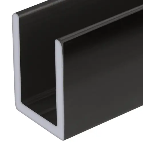 Gun Metal 3/8" Fixed Panel Shower Door Deep U-Channel -  72" Stock Length - pack of 5