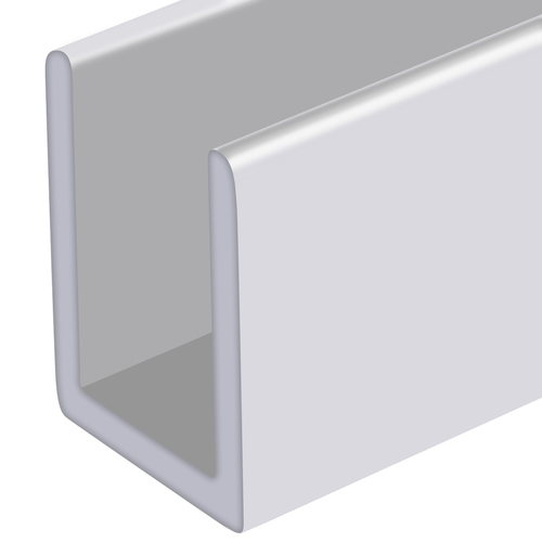 CRL SDCD38W White 3/8" Fixed Panel Shower Door Deep U-Channel - 95"
