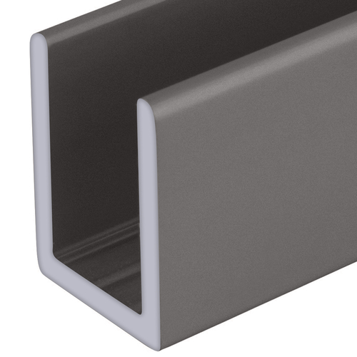 Satin Nickel 3/8" Fixed Panel Shower Door Deep U-Channel -  18" Stock Length - pack of 5