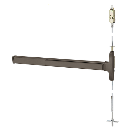 Concealed Vertical Rod Exit Device Dark Oxidized Satin Bronze Oil Rubbed