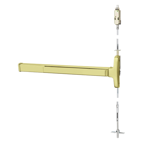 Concealed Vertical Rod Exit Device Bright Brass