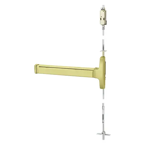 Concealed Vertical Rod Exit Device Satin Brass