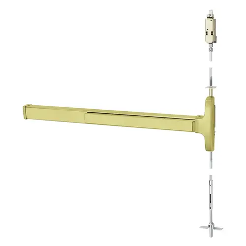 Concealed Vertical Rod Exit Device Satin Brass