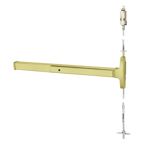 Concealed Vertical Rod Exit Device Satin Brass