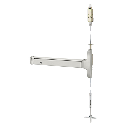 Concealed Vertical Rod Exit Device Satin Stainless Steel