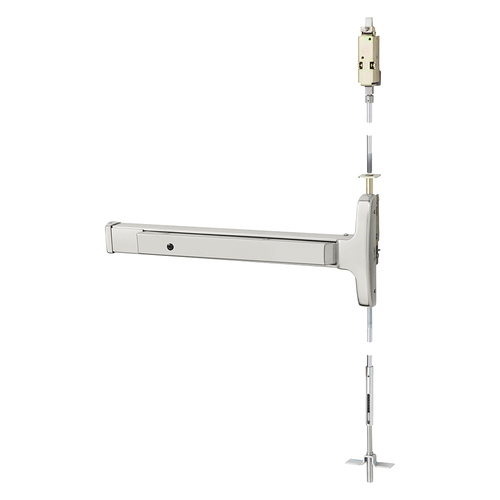 Concealed Vertical Rod Exit Device Bright Stainless Steel