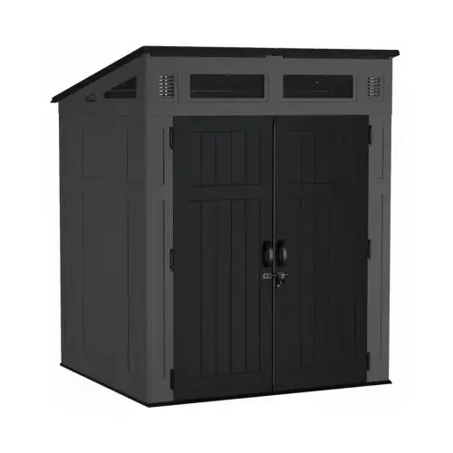 Storage Shed Modernist 6 ft. x 5 ft. Plastic Vertical with Floor Kit Gray Peppercorn