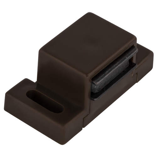 Magnetic Cabinet Catch & Strike, Brown, 1.25 x .5-In.