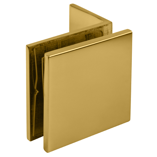 Polished Brass Fixed Panel Square Clamp With Small Leg