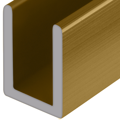 Brite Gold Anodized 5/16" Single Aluminum U-Channel - 95" Stock Length