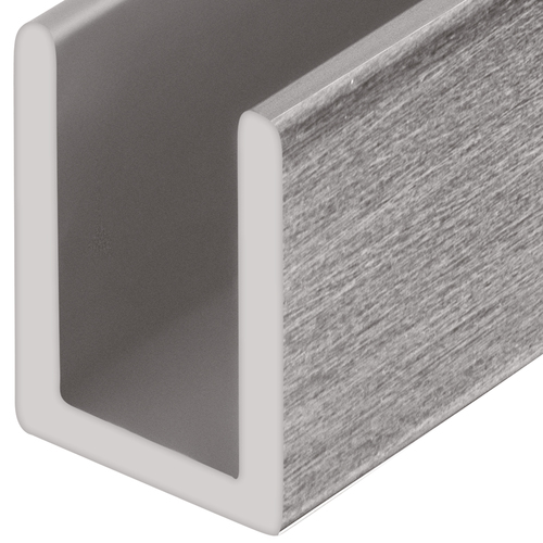 Brushed Nickel 5/16" Single Aluminum U-Channel -  4 inch Sample