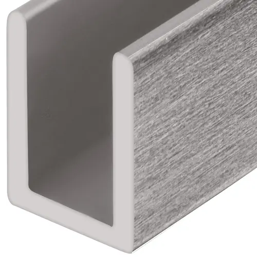 Brushed Nickel 5/16" Single Aluminum U-Channel -  23" Stock Length - pack of 5