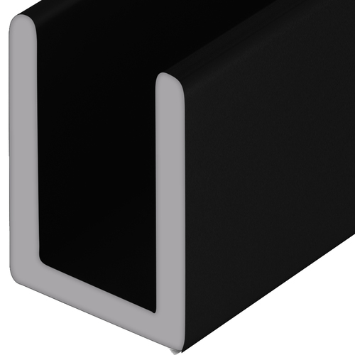 Matte Black 5/16" Single Aluminum U-Channel -  4 inch Sample