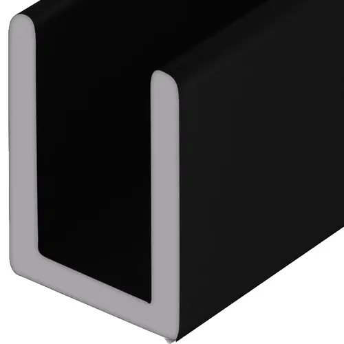 Matte Black 5/16" Single Aluminum U-Channel -  60" Length - pack of 50