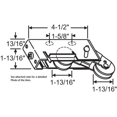 Tandem Roller Assy 1-13/16in Stainless Steel Wheels