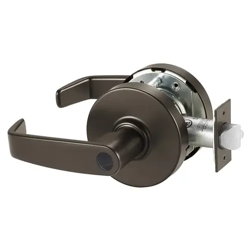 Utility Asylum Cylindrical Lock Grade 1 with L Lever and L Rose and ASA Strike Less Cylinder Dark Bronze Finish