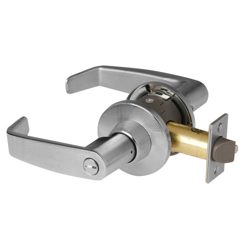 Privacy Tubular Bored Lock Grade 1 with L Lever and O Rose with ASA Strike Satin Chrome Finish