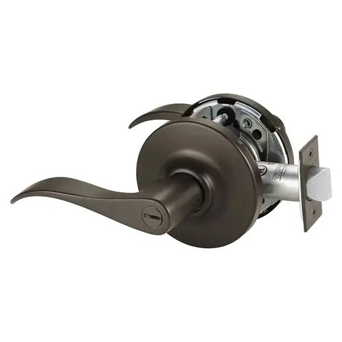 Grade 1 Privacy Bathroom Cylindrical Lock, G Lever, Non-Keyed, Dark Oxidized Bronze Finish, Not Handed Dark Oxidized Bronze