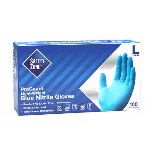 Powder Free Nitrile Disposable Gloves, Blue, Large