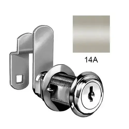 C8075-C415A-14A KA Cam Lock, Disc Tumbler, 1-7/16" Length, Bright Nickel