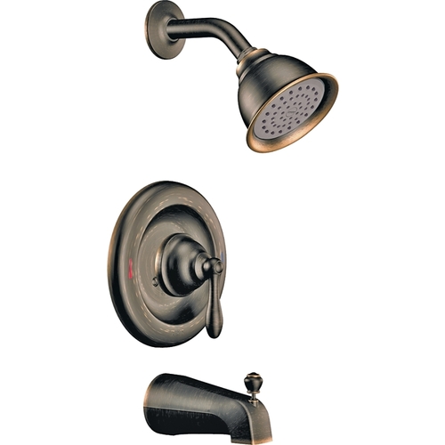 Moen 82496EPBRB Caldwell Series Tub and Shower Faucet, Stainless Steel, Mediterranean Bronze