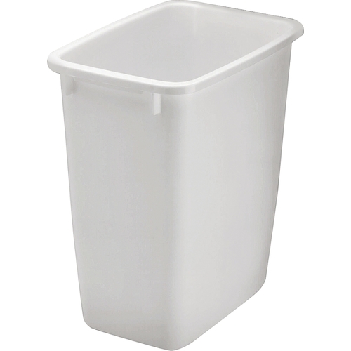 Waste Basket, 21 qt Capacity, Plastic, White, 15 in H