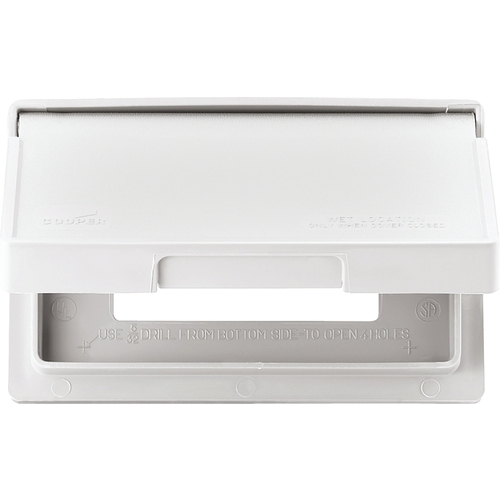 Eaton S3966W-SP Cover, 7 in L, 4-7/8 in W, Rectangular, Thermoplastic, White, Electro-Plated
