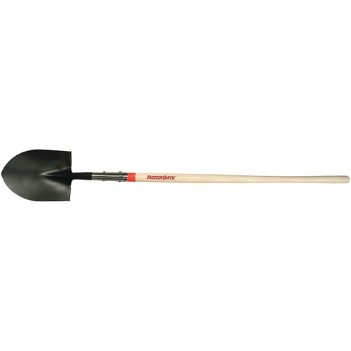 Shovel, 8-7/8 in W Blade, Steel Blade, Hardwood Handle, Straight Handle, 48 in L Handle