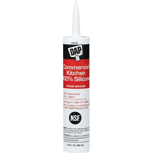 9.8 Oz. Commercial Kitchen Food-Grade Silicone Sealant, White