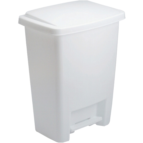 Waste Basket, 33 qt Capacity, Plastic, White, 19 in H
