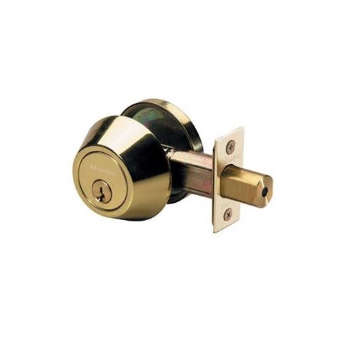 Master Lock DS0603KA4K US3 US3 Grade 3 Single Cylinder Deadbolt, KW1 Keyway, Bright Brass
