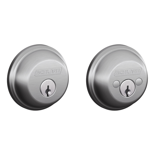 Grade 1 Single Cylinder Deadbolt Lock, Conventional Cylinder, 5 Pins, Keyed Different, Dual Option Latch, UL Listed for 3 Hours (A), Satin Chrome Finish Satin Chrome