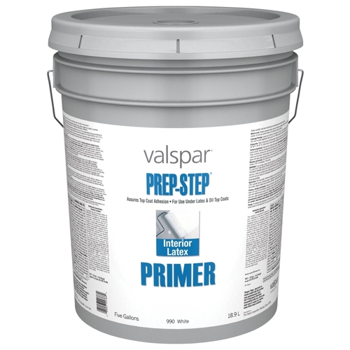 Valspar 990 PrepStep 044.0000.008 Interior Latex Primer, White, 5 gal, Can