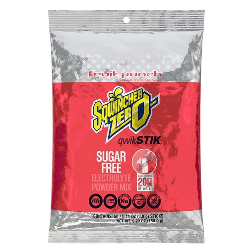 Qwik Stik ZERO Series Drink Mix, Sugar-Free, Powder, Fruit Punch Flavor, 0.11 oz Stick - pack of 500