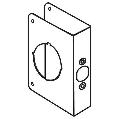 SM.4.5" ONE HOLE DOOR CHANNEL 1-3/8" DOOR THICKNESS' 2-3/8" BACKSET, BRASS FIN.