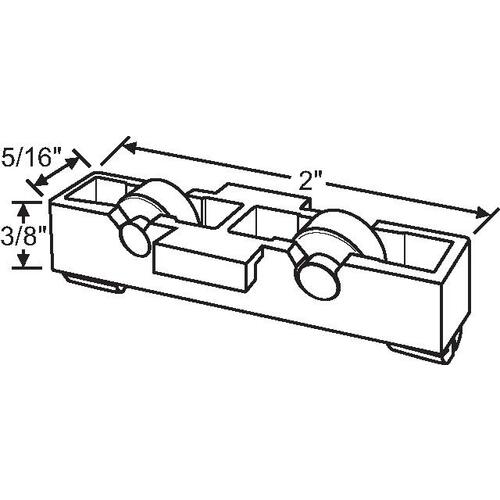 SLIDING WINDOW ROLLER ASSY TANDEM