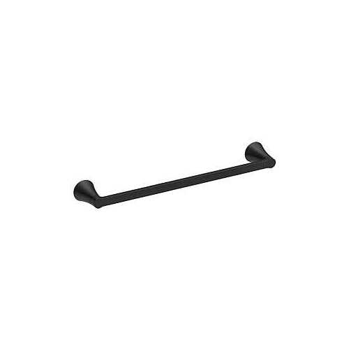 Mikah Series Towel Bar, 24 in L Rod, Zinc, Matte Black, Wall Mounting