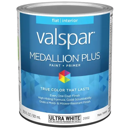 Medallion Plus Interior Paint & Primer - Flat / Ultra White / 1 Quart