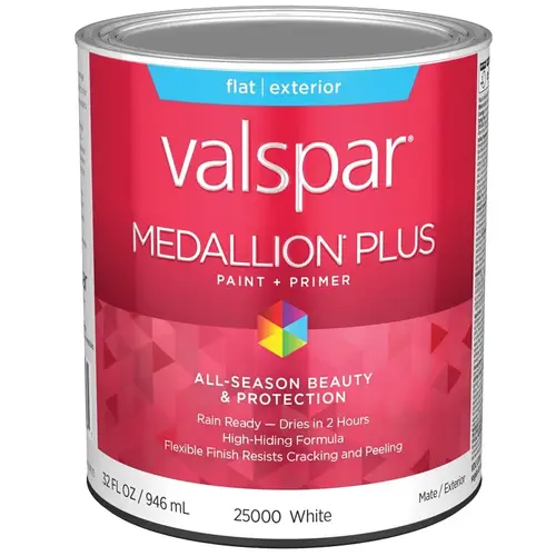 Medallion Plus Exterior Paint & Primer - Flat / White - 1 Quart