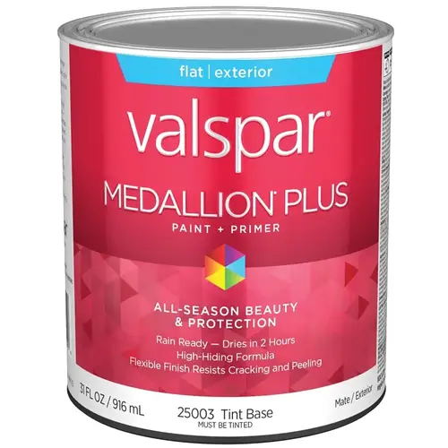 Medallion Plus Premium Paint & Primer Flat Exterior Paint, Tint Base, 1 Qt.