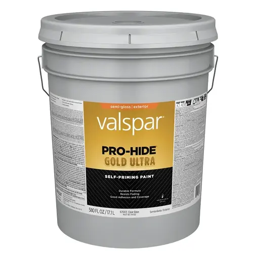 Pro-Hide Gold Ultra Latex Semi-Gloss Exterior House Paint, Clear Base, 5 Gal.