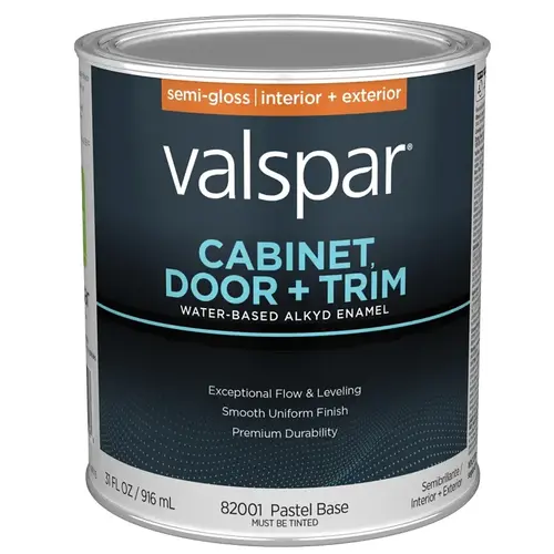 Cabinet Door & Trim Waterborne Alkyd Semi-Gloss Interior/Exterior Enamel, Pastel Base, 1 Qt.