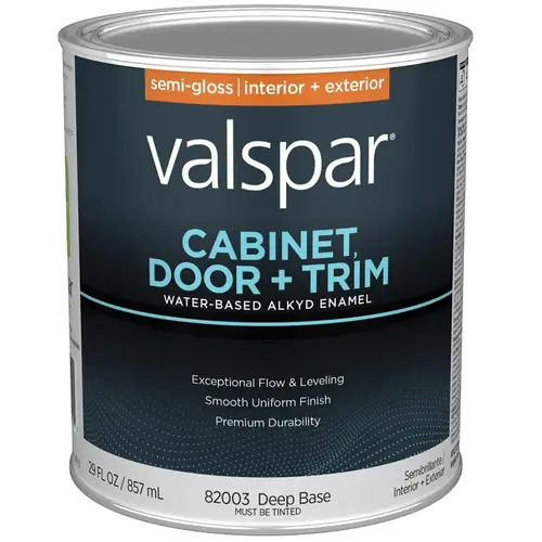 Cabinet Door & Trim Waterborne Alkyd Semi-Gloss Interior/Exterior Enamel, Deep Base, 1 Qt.