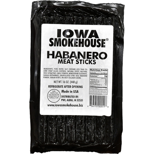 IOWA SMOKEHOUSE IS-16MSH-XCP10 Meat Stick, Habanero Flavor, 16 oz - pack of 10