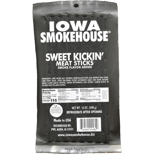 IOWA SMOKEHOUSE IS-16MSSK STICK MEAT SWEET KICKIN 16OZ