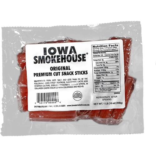 IOWA SMOKEHOUSE IS-PCO-XCP12 STICK SNACK PREMIUM CUT 16OZ - pack of 12