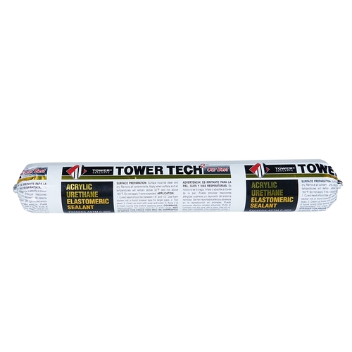 TOWER TECH2 Elastomeric Sealant, White, 7 to 14 days Curing, 40 to 140 deg F, 20 fl-oz Tube